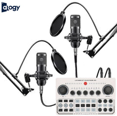 Dual Podcast BM800 Condenser Microphone With X50 Sound Card