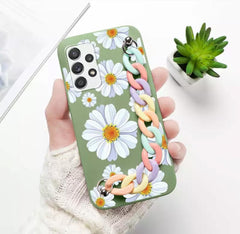 Daisy Flower Green Case With Chain