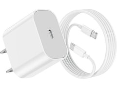 Complete Charger Set for iPhone 15 Series : Type C to Type C Cable, 60W Fast Charging, and 20W Adapter